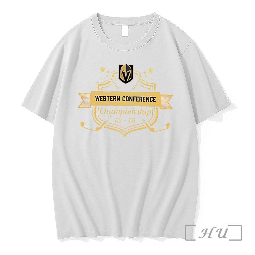 Officials Vegas Golden Knights Fanils Western Conference Champions 25%ce%b3co26 Hockey Tee Premium T Shirts Sweater
