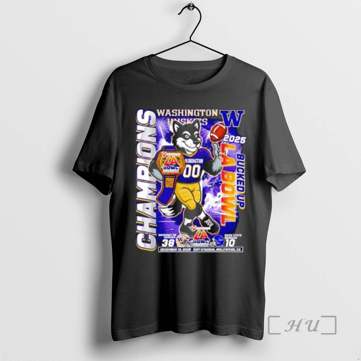 Officials Washington Huskies Destroy Boise State Broncos Bucked Up La Bowl Champions 2025 Premium T-Shirts, Hoodie,...