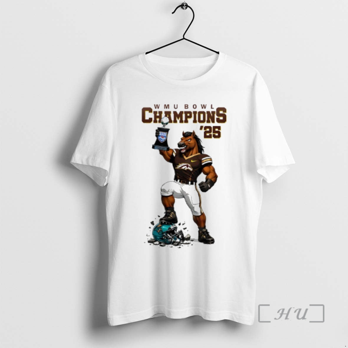 Officials Western Michigan Broncos Myrtle Beach Bowl Champions 2025 Mascot T-Shirts, Hoodie, Sweatshirt | PureTeeCo.com