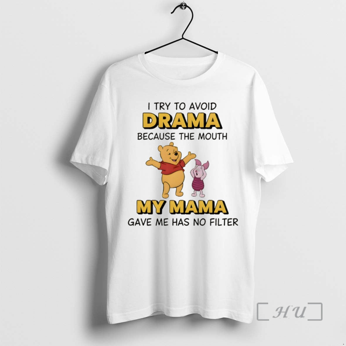 Officials Winnie The Pooh I Try To Avoid Drama Because The Mouth My Mama Gave T-Shirts, Hoodie, Sweatshirt | PureTeeCo.com