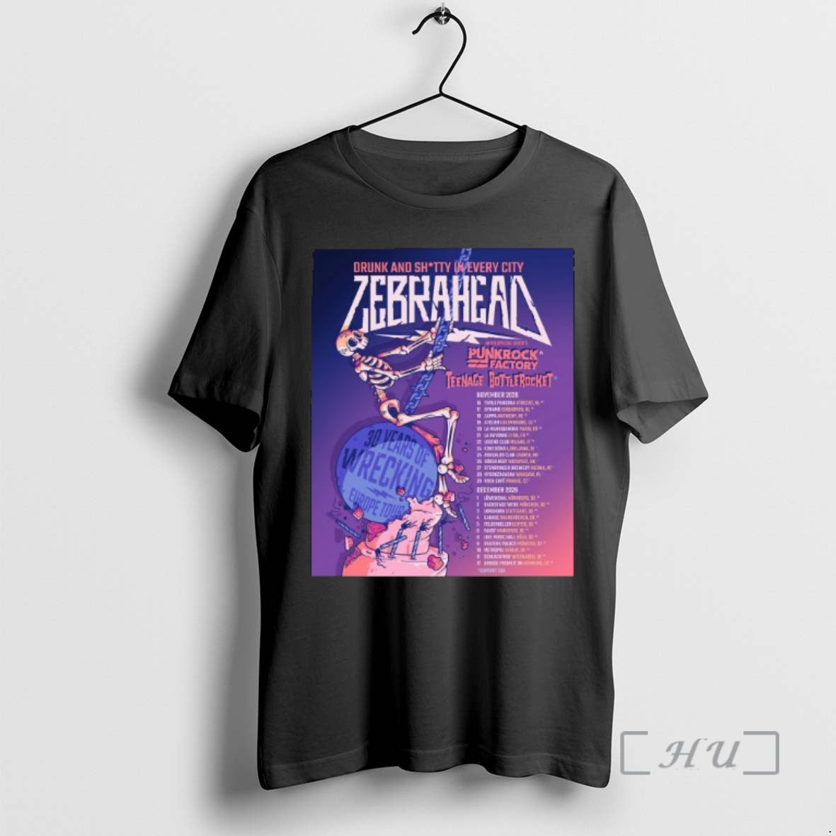 Officials Zebrahead 30 Years Of Wrecking Europe Tour 2026 T-Shirts, Hoodie, Sweatshirt | PureTeeCo.com