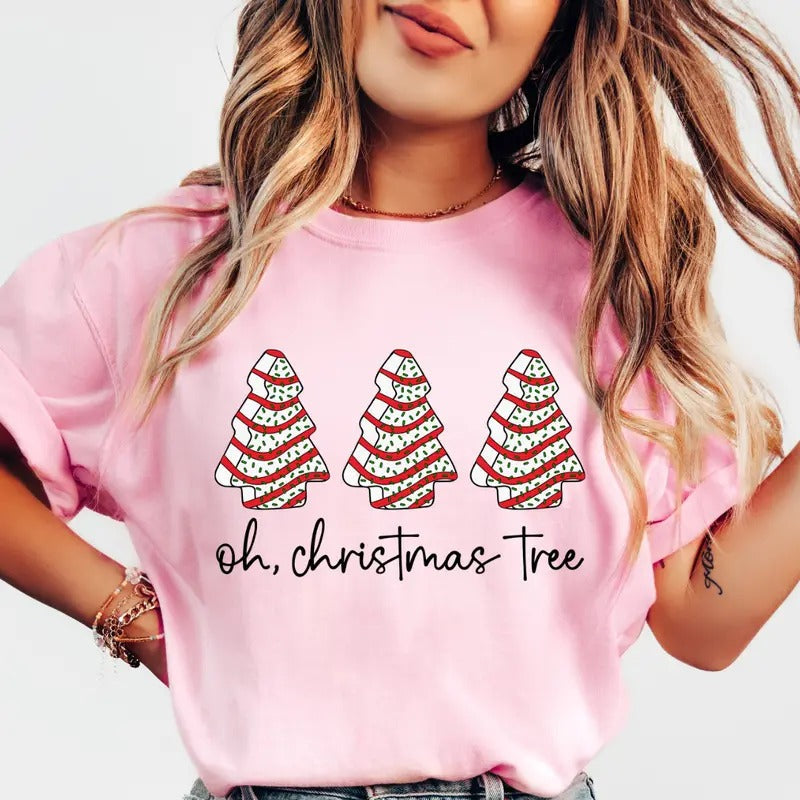 Oh Christmas Tree Shirt, Christmas Tree Cake Shirt, Debbie Cake Shirt, Retro christmas Tree Shirt, COMFORT COLORS...