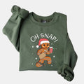 Oh Snap Gingerbread Sweatshirt, Christmas Sweatshirt, Christmas Cookie Shirt, Sparkly Christmas Crewneck, Funny Christmas...