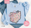 Ohio Floral Bow Gildan Sweatshirt, Cute Trendy State Coquette Pullover T-Shirts, Hoodie | PureTeeCo.com