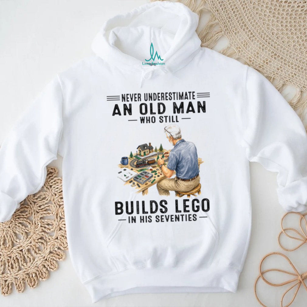 Old Man Lego Building Hobbyist Brick Shirt