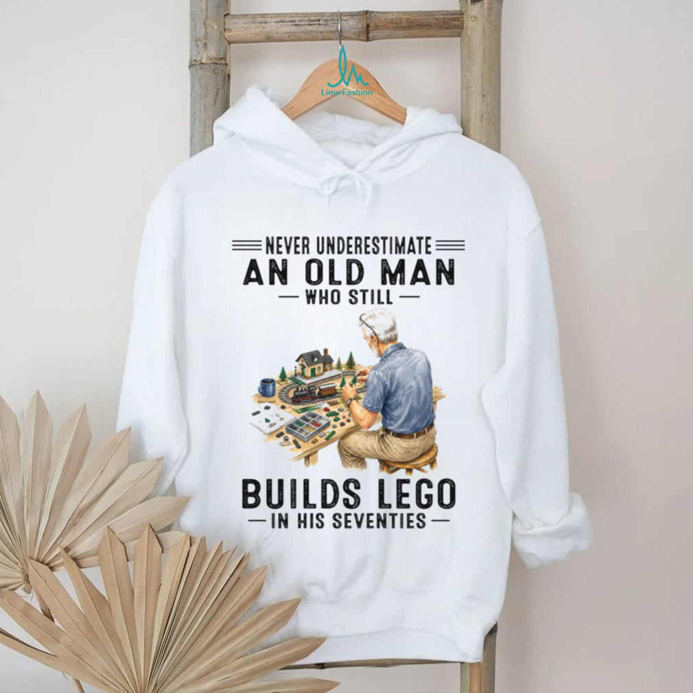 Old Man Lego Building Hobbyist Brick Shirt