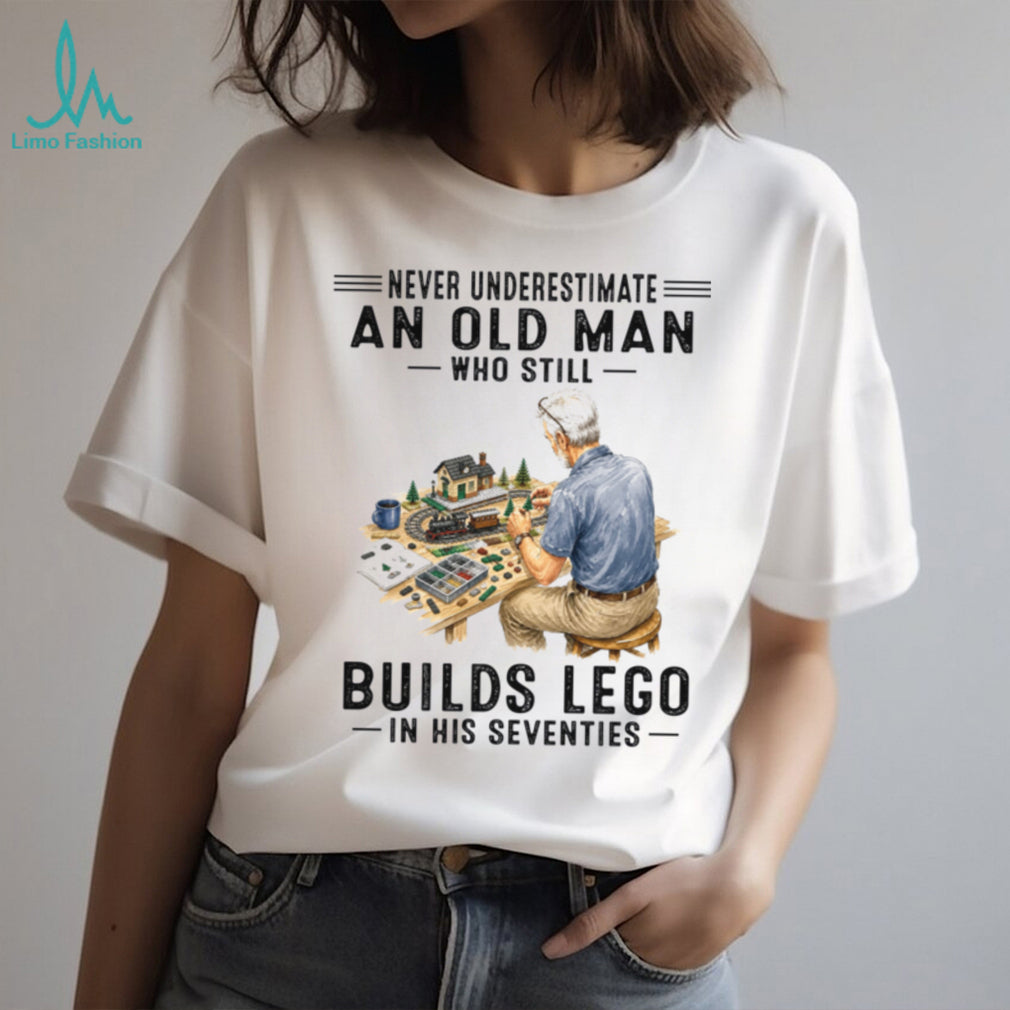 Old Man Lego Building Hobbyist Brick Shirt