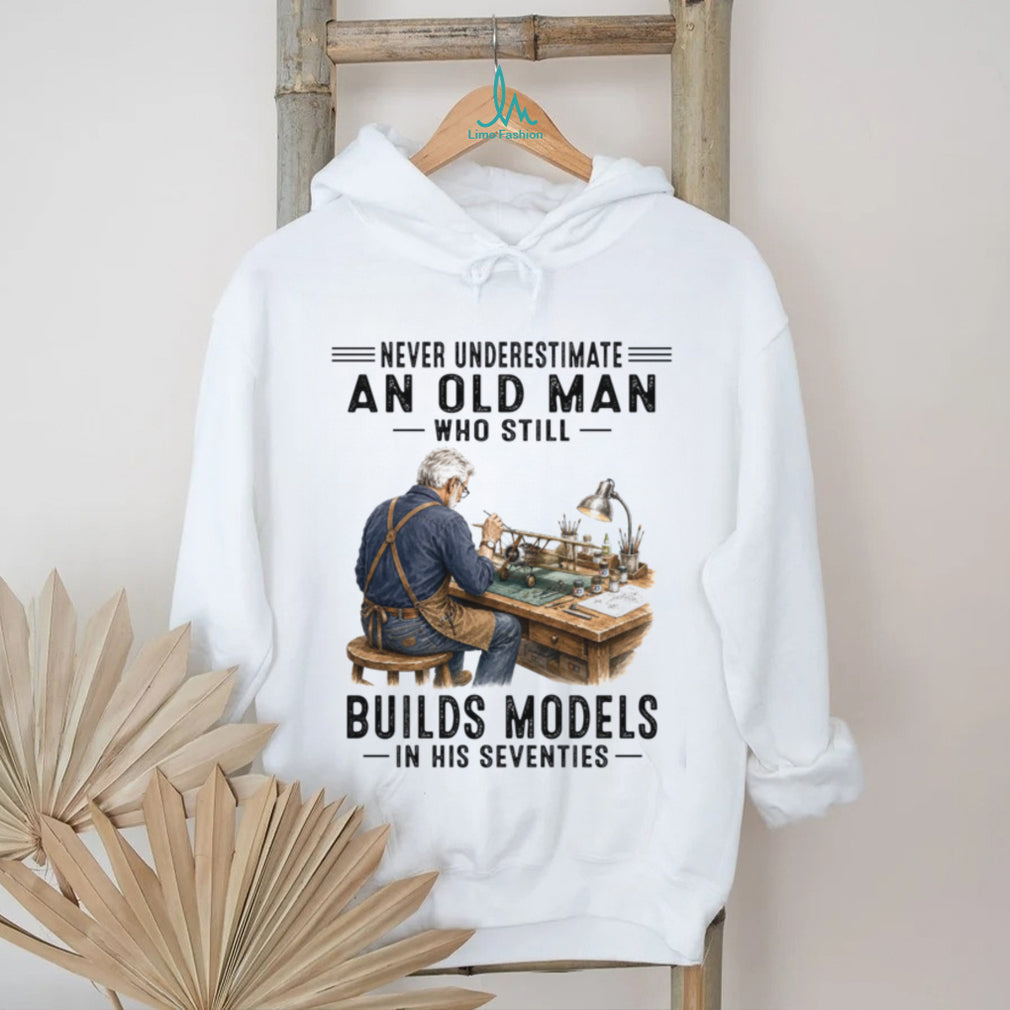 Old Man Scale Model Airplane Builder Seventy Shirt