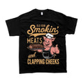 Old Row Unisex 100% Cotton T-shirt, Smokin Meat Fun Pig BBQ, for Men & Women Hoodie, Sweatshirt | PureTeeCo.com
