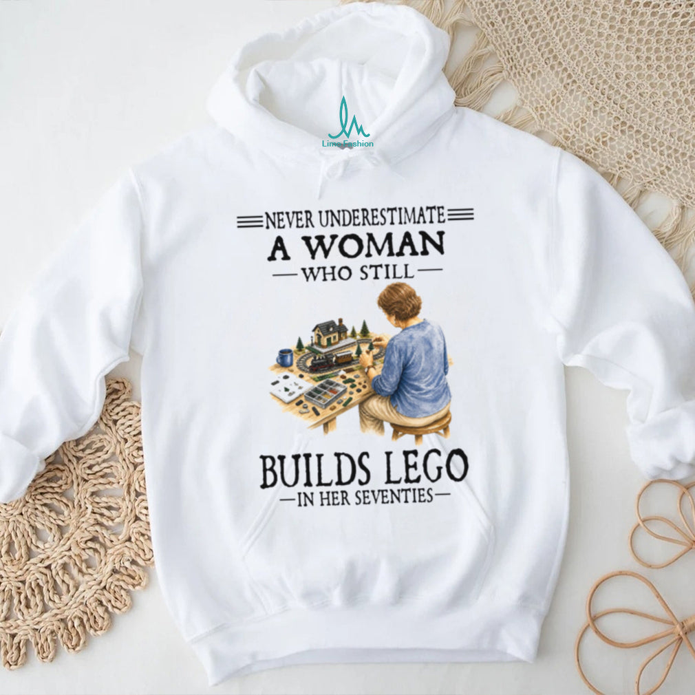 Older Woman Lego Building Hobbyist Seventy Birthday Shirt