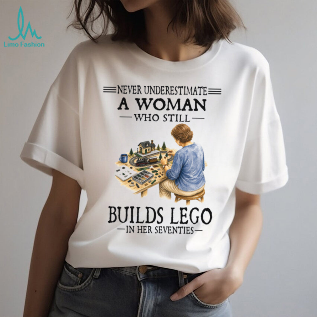 Older Woman Lego Building Hobbyist Seventy Birthday Shirt