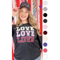 Ombre Sequin Love Valentines Graphic Long Sleeve T-Shirt Hoodie, Sweatshirt | PureTeeCo.com