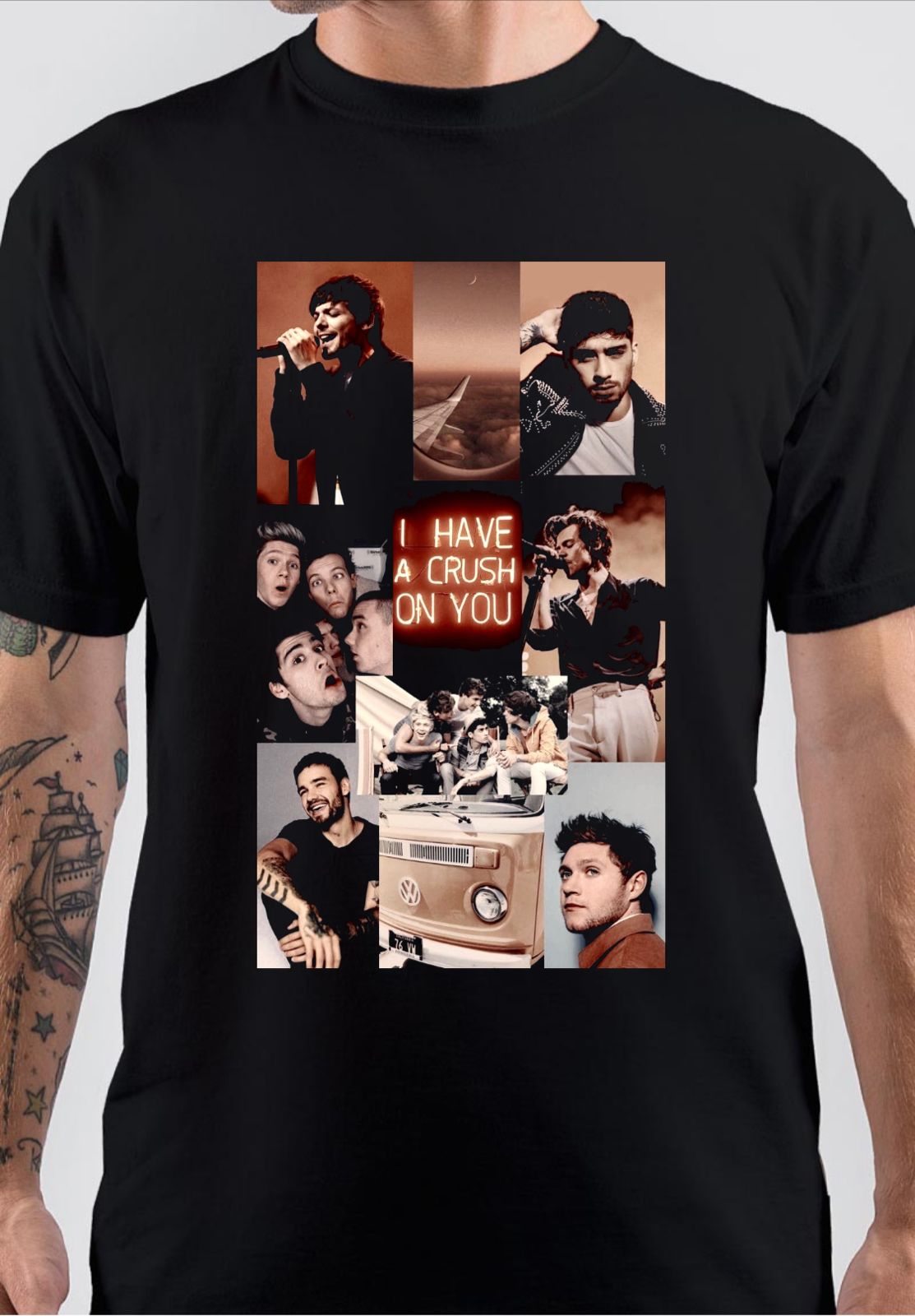 One Direction Black T-Shirt Hoodie, Sweatshirt | PureTeeCo.com