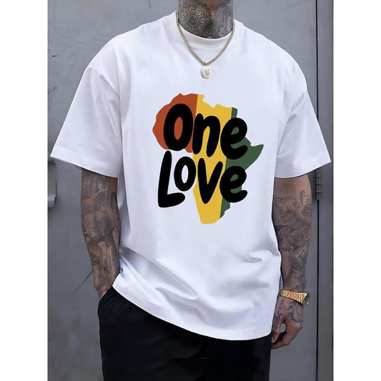 One Love Letter Graphic Tee - Stylish Mens Short Sleeve T-Shirt with Elastic Crew Neck - Super Comfortable for Outdoor Adventures Made in USAstyle{n002}2