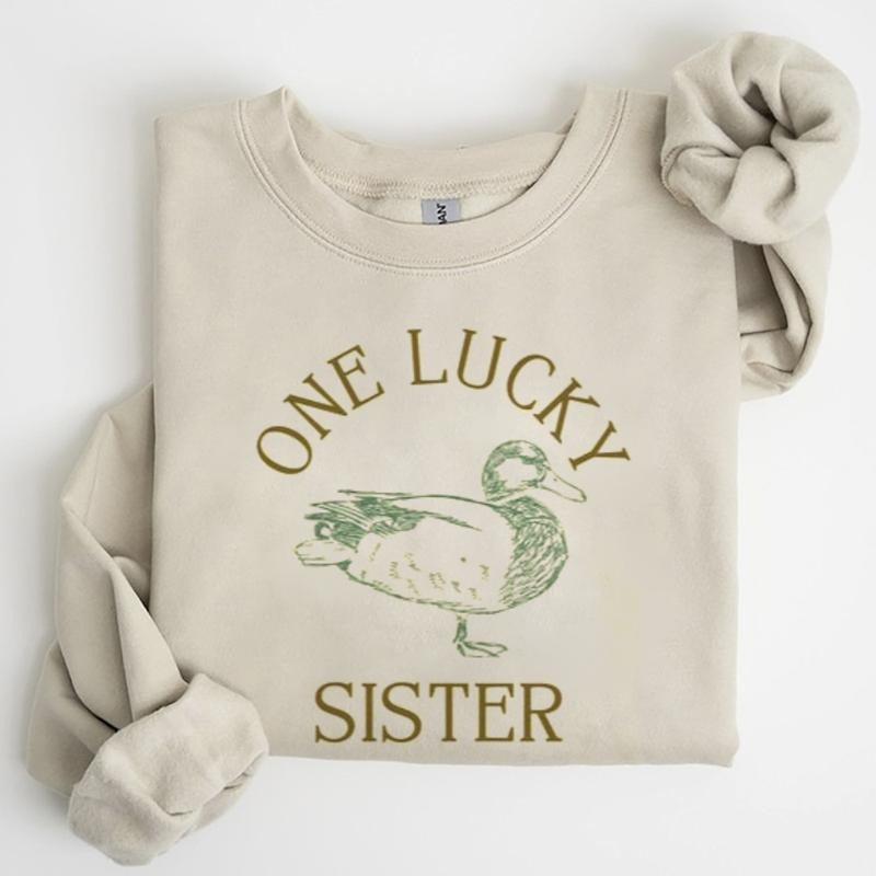 One Lucky Sister One Lucky Duck Birthday Sweatshirt Big Sister Lucky Duck Hoodie T-Shirts | PureTeeCo.com