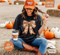 Orange Ghost Bow Comfort Colors, Trendy Women's Autumn Tshirt Hoodie, Sweatshirt | PureTeeCo.com