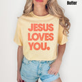 Orange Jesus Loves You PUFF Comfort Colors T-Shirt Hoodie, Sweatshirt | PureTeeCo.com