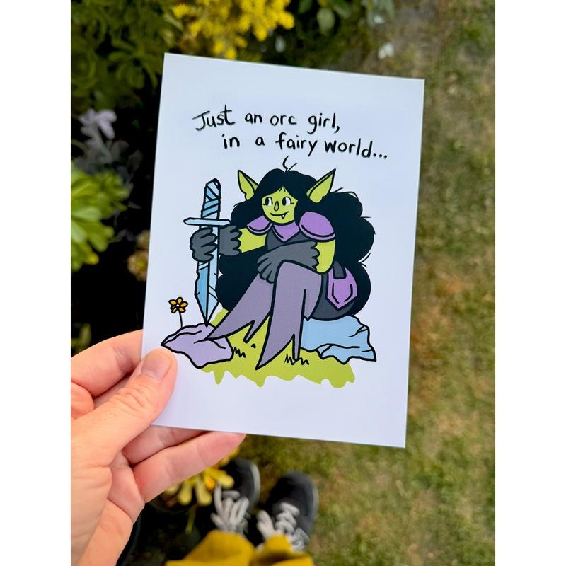 Orc Girl Fairy World Print 5x7 inkjet on archival matte paper. T-Shirts, Hoodie, Sweatshirt | PureTeeCo.com