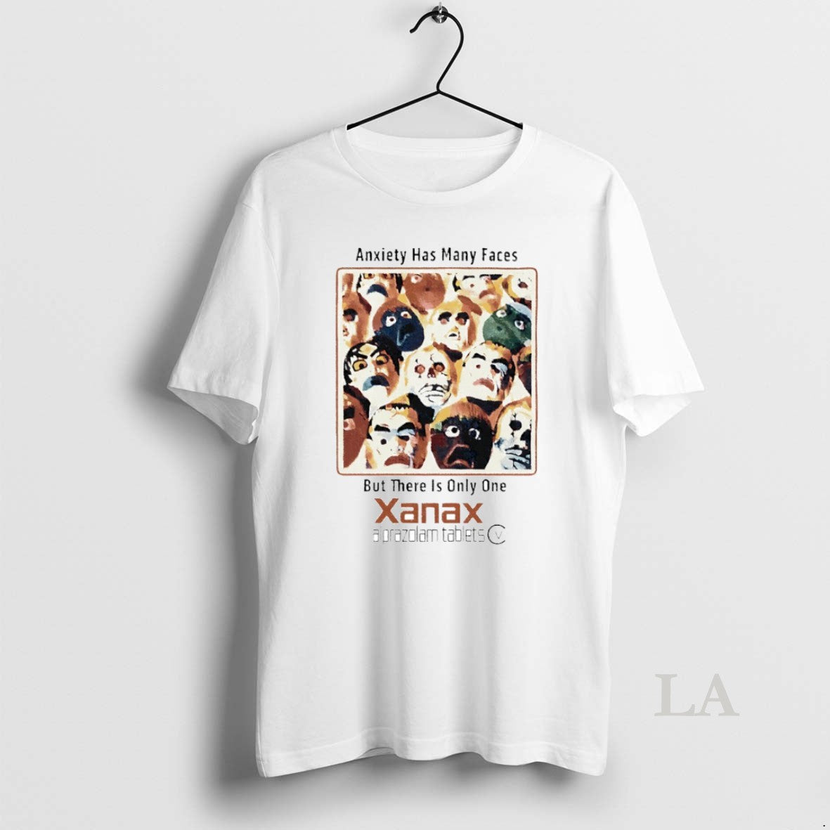 Original Anxiety Has Many Faces But There Is Only One Xanax Circle T-Shirts, Hoodie, Sweatshirt | PureTeeCo.com