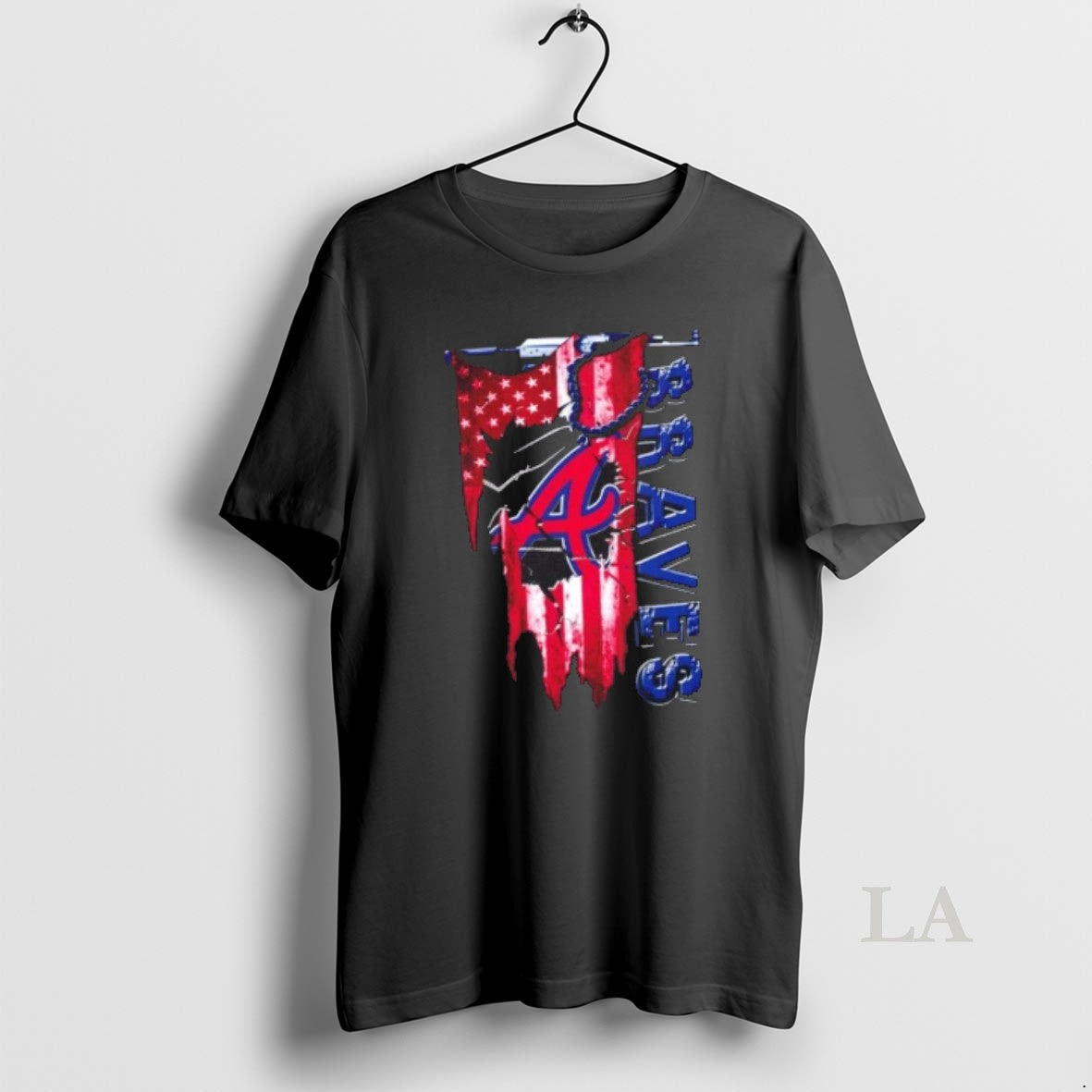 Original Atlanta Braves Baseball Shattered Usa Flag Rip Design