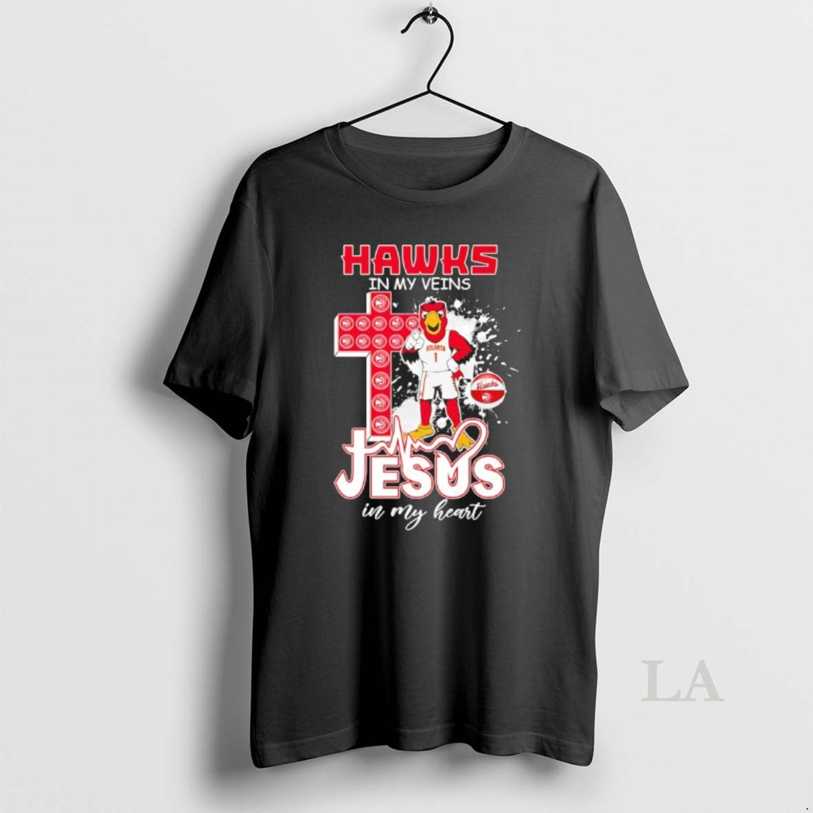 Original Atlanta Hawks In My Veins Jesus In My Heart Mascot T-Shirts, Hoodie, Sweatshirt | PureTeeCo.com