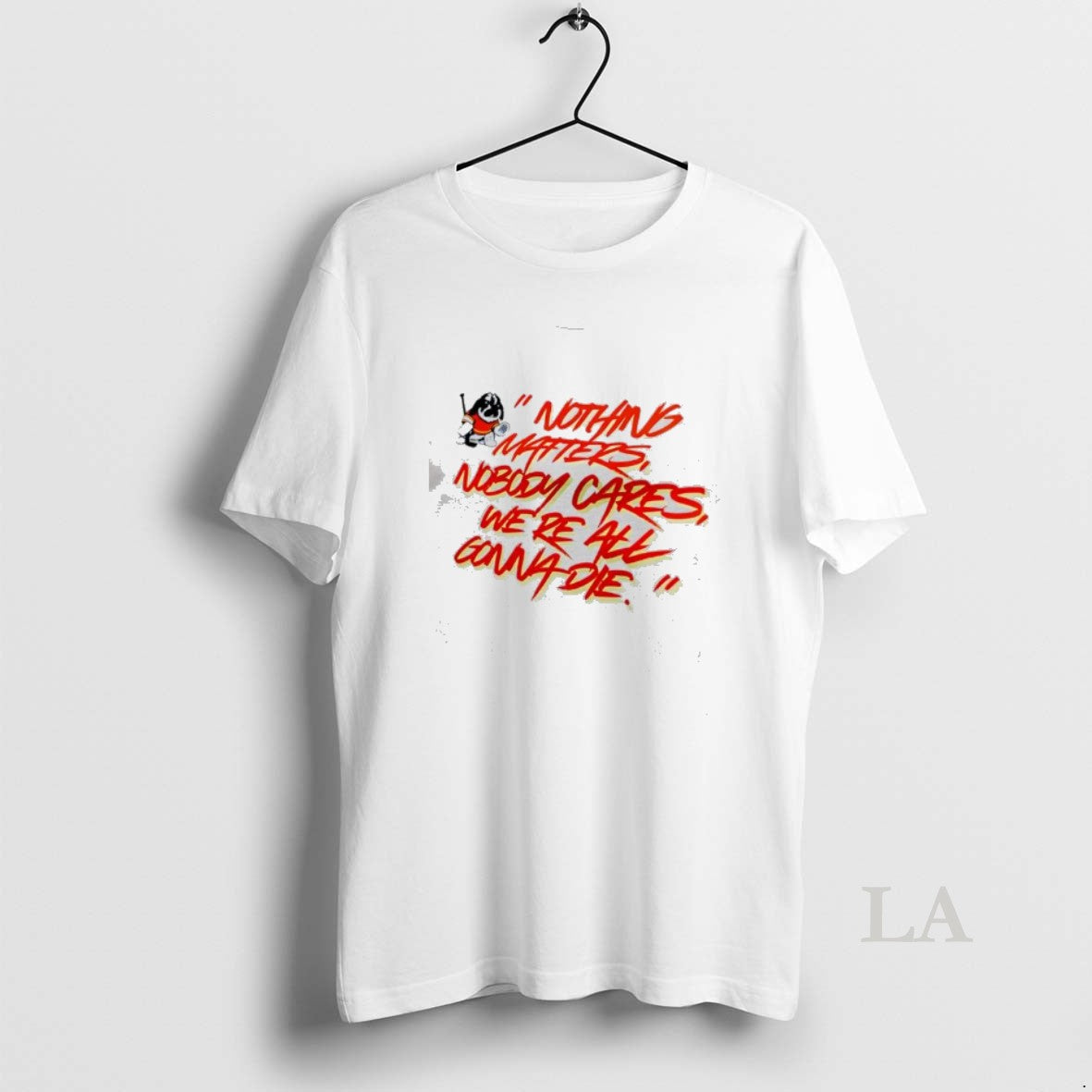 Original Calgary Flames Nothing Matters Nobody Cares Were All Gonna Die T-Shirts, Hoodie, Sweatshirt | PureTeeCo.com