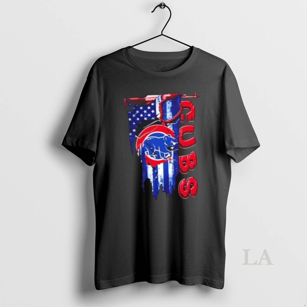 Original Chicago Cubs Baseball Battle Shattered Usa Flag Rip Design