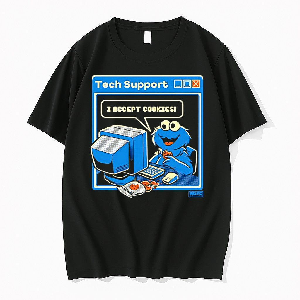 Original Cookie Monster I Accept Cookies Tech Support Tshirts Jpg