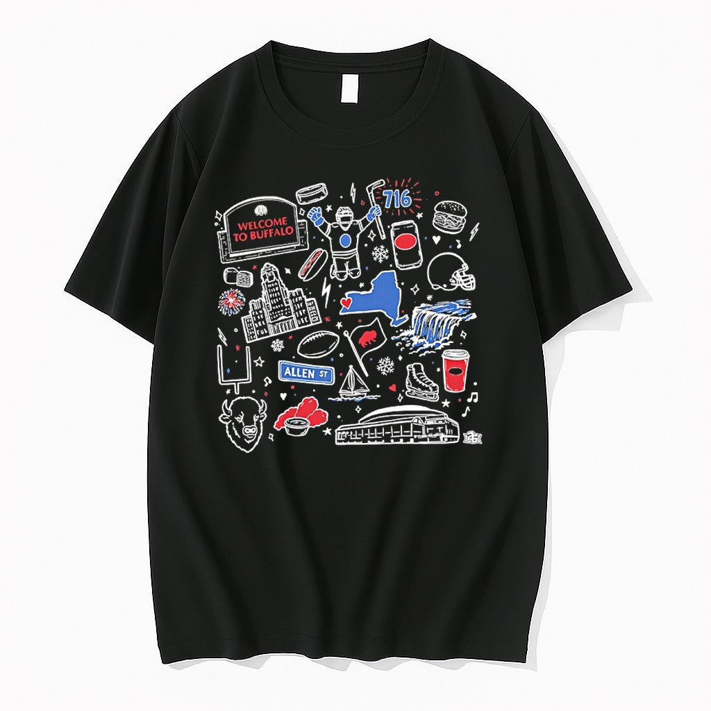 Original Doodles Welcome To Buffalo Graphic Tshirts Jpg