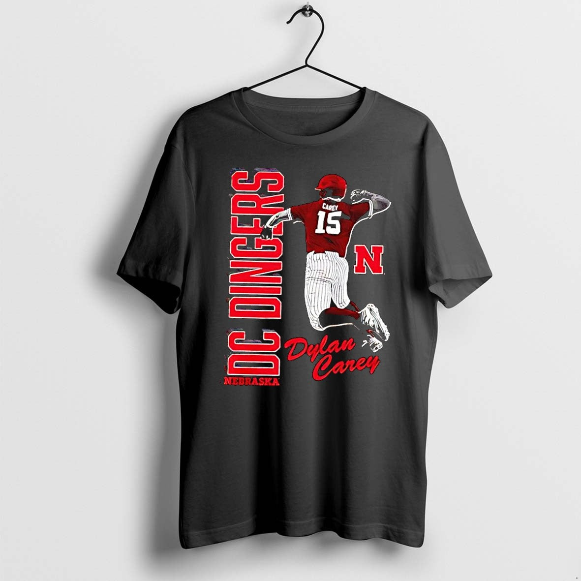 Original Dylan Carey Nebraska Cornhuskers Ncaa Baseball Dc Dingers Nebraska Dylan Carey Black Tshirts