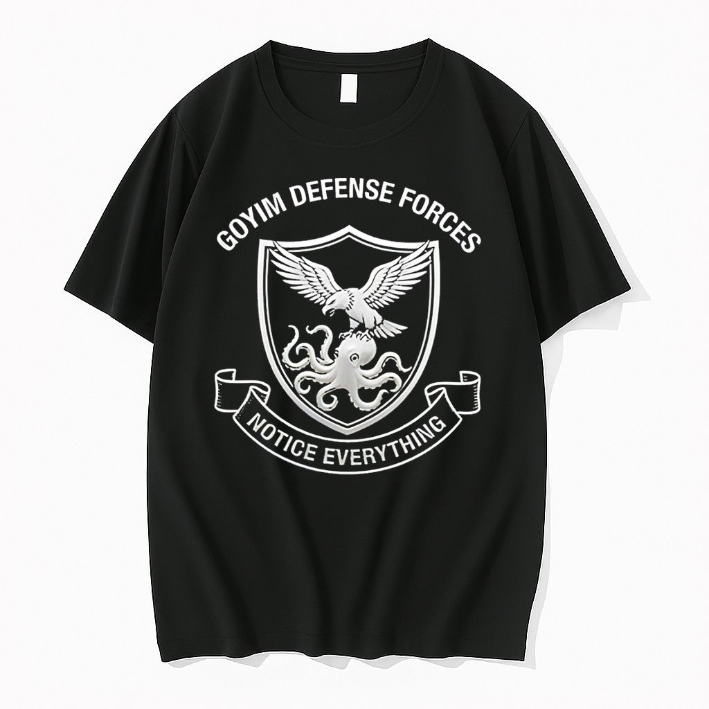 Original Eagle Octopus Goyim Defense Forces Notice Everything Logo Tshirts Jpg