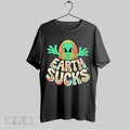 Original Earth Sucks Funny Alien Alien Head Retro