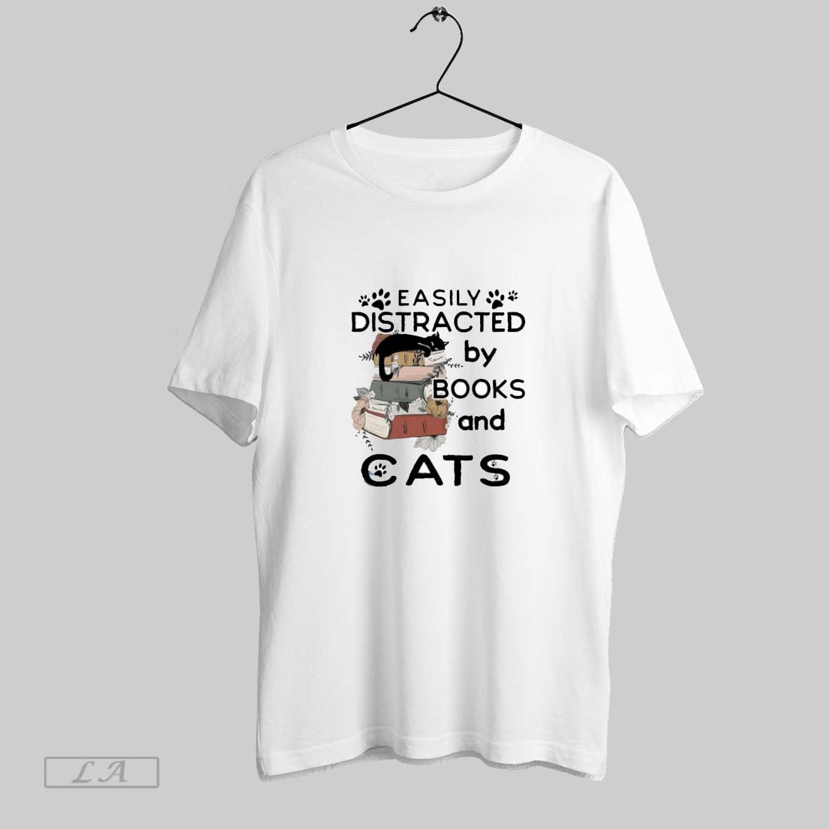 Original Easily Distracted By Books And Cats
