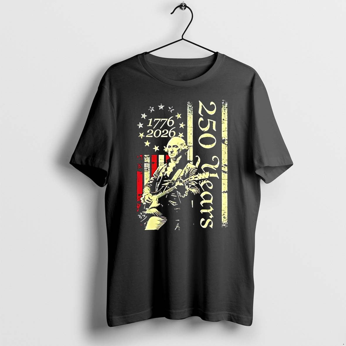 Original George Washington Rock Guitar 1776 2026 250 Years Anniversary American Flag Tshirts