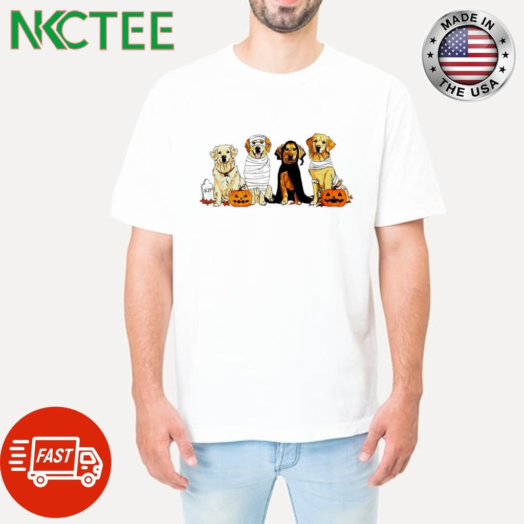Original Golden dogs pumpkin mummy  Halloween shirt