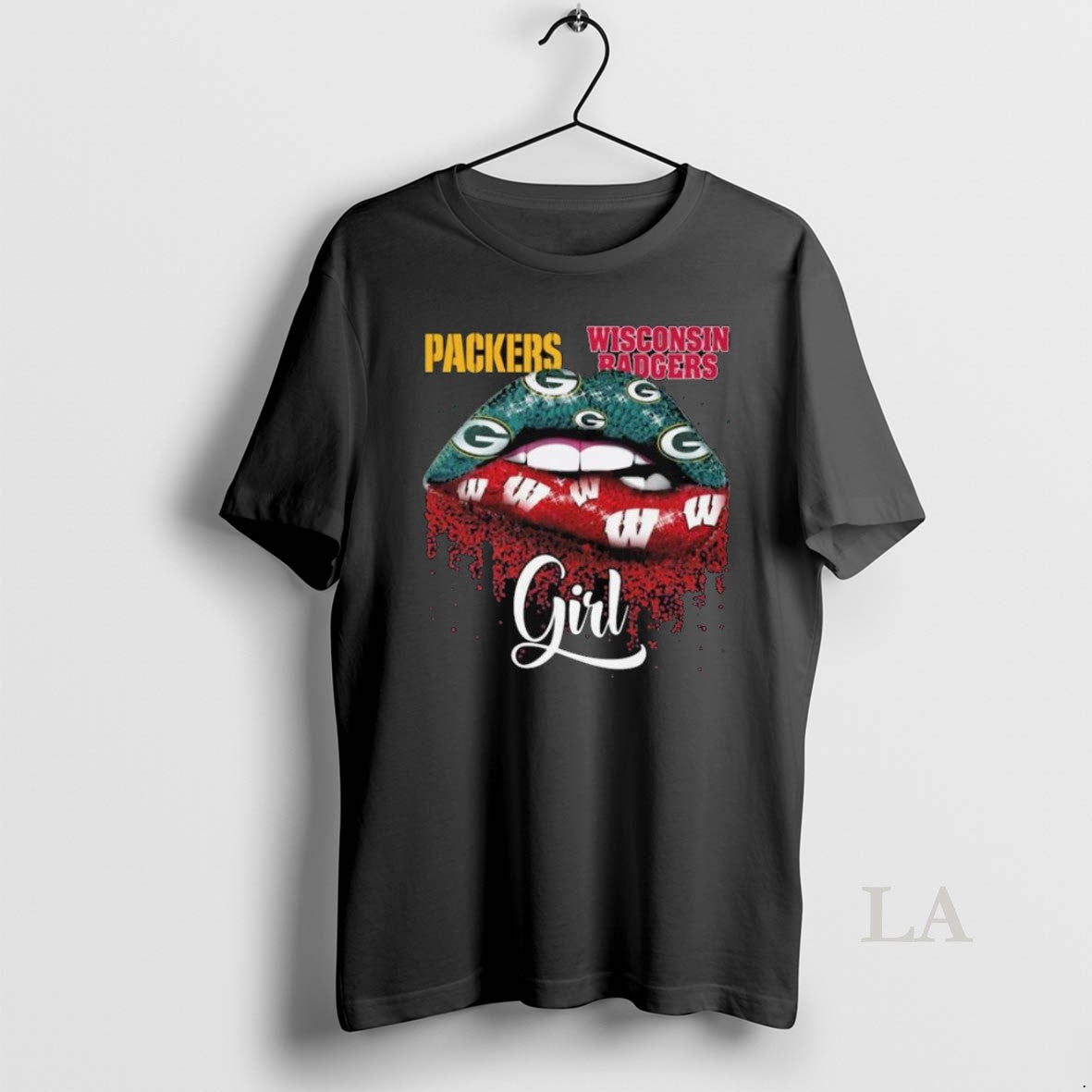 Original Green Bay Packers X Wisconsin Badgers Girl Lips 2025 Long Sleve