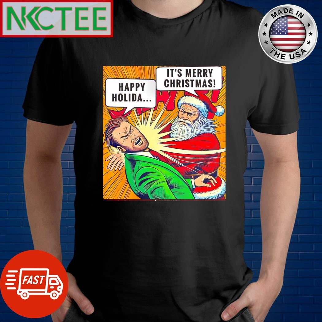 Original Happy Holida It’s merry Christmas paint shirt