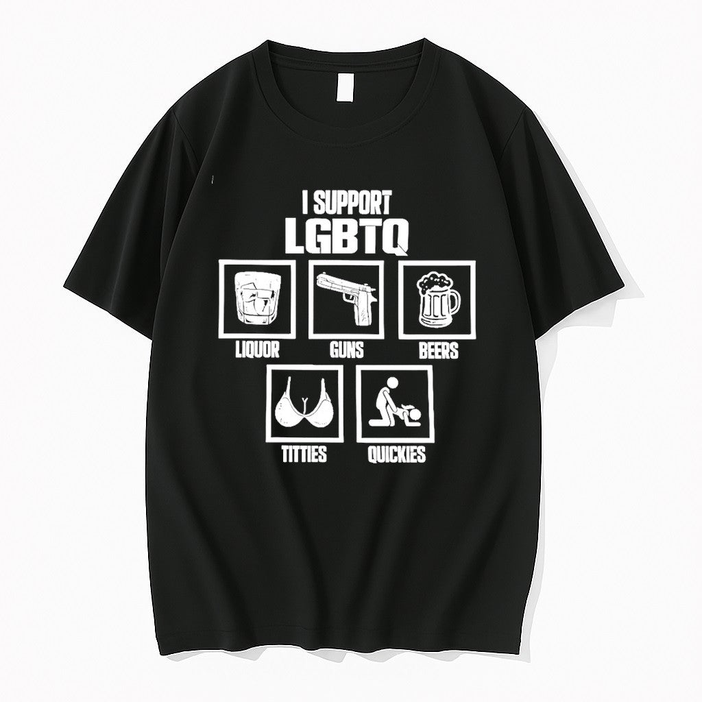 Original I Support Lgbtq Liquor Guns Beer Titties Quickies Tshirts Jpg