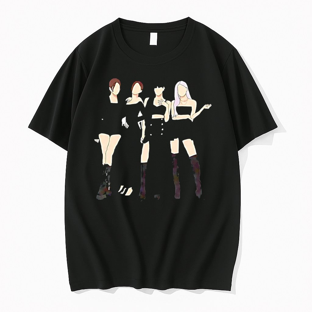 Original Jisoo Jennie Lisa Rose Blackpink Black Tshirts Jpg