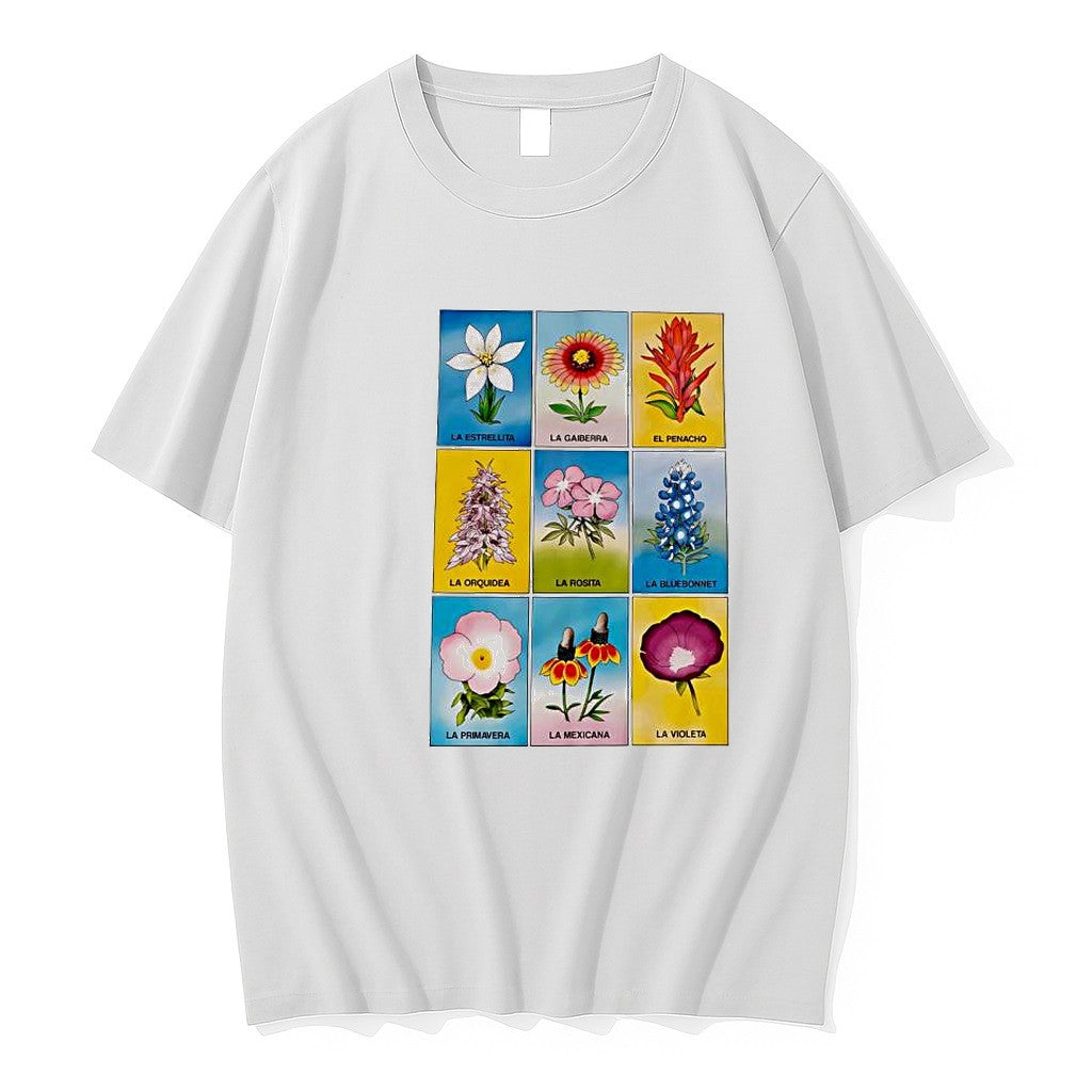 Original Loteria Flowers La Estrellita La Gaiberra El Penacho La Orquidea La Rosita Tshirts