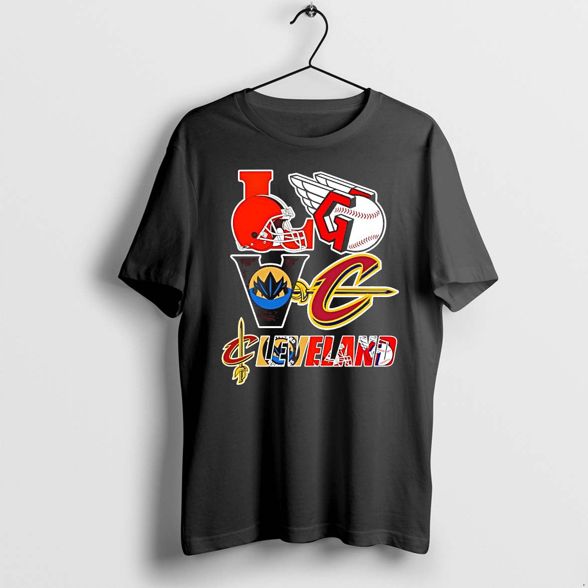 Original Love Cleveland Sport Teams Browns Guardians Cavaliers Monsters Logo Tshirts