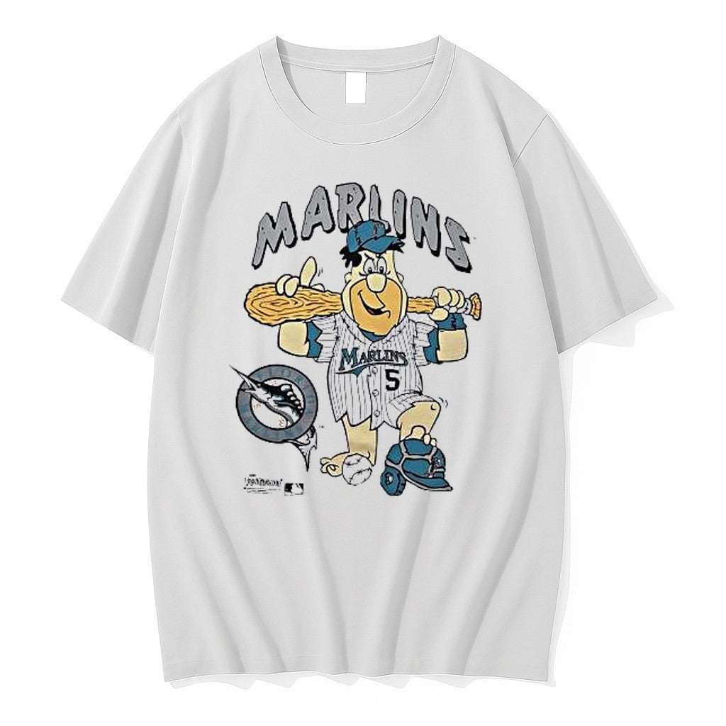 Original Miami Marlins Fred Flinstones 1994 Vintage Tshirts Jpg