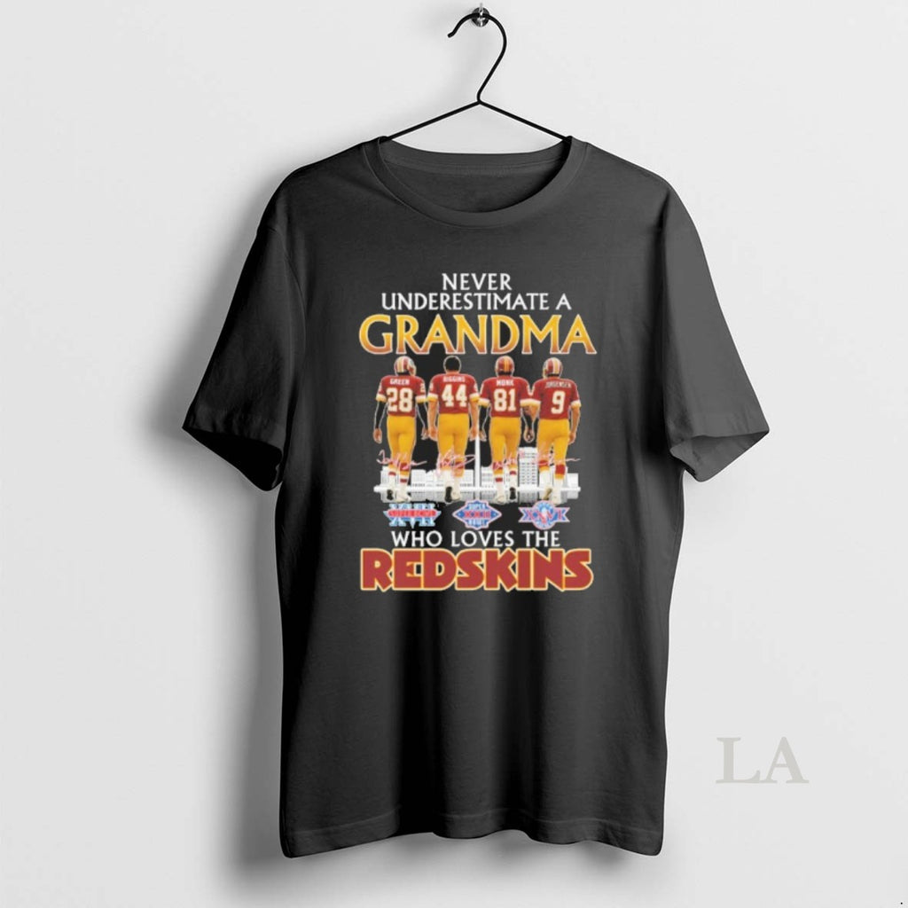 Original Never Underestimate A Grandma Player Signature Who Loves The Redskins T-Shirts, Hoodie, Sweatshirt | PureTeeCo.com