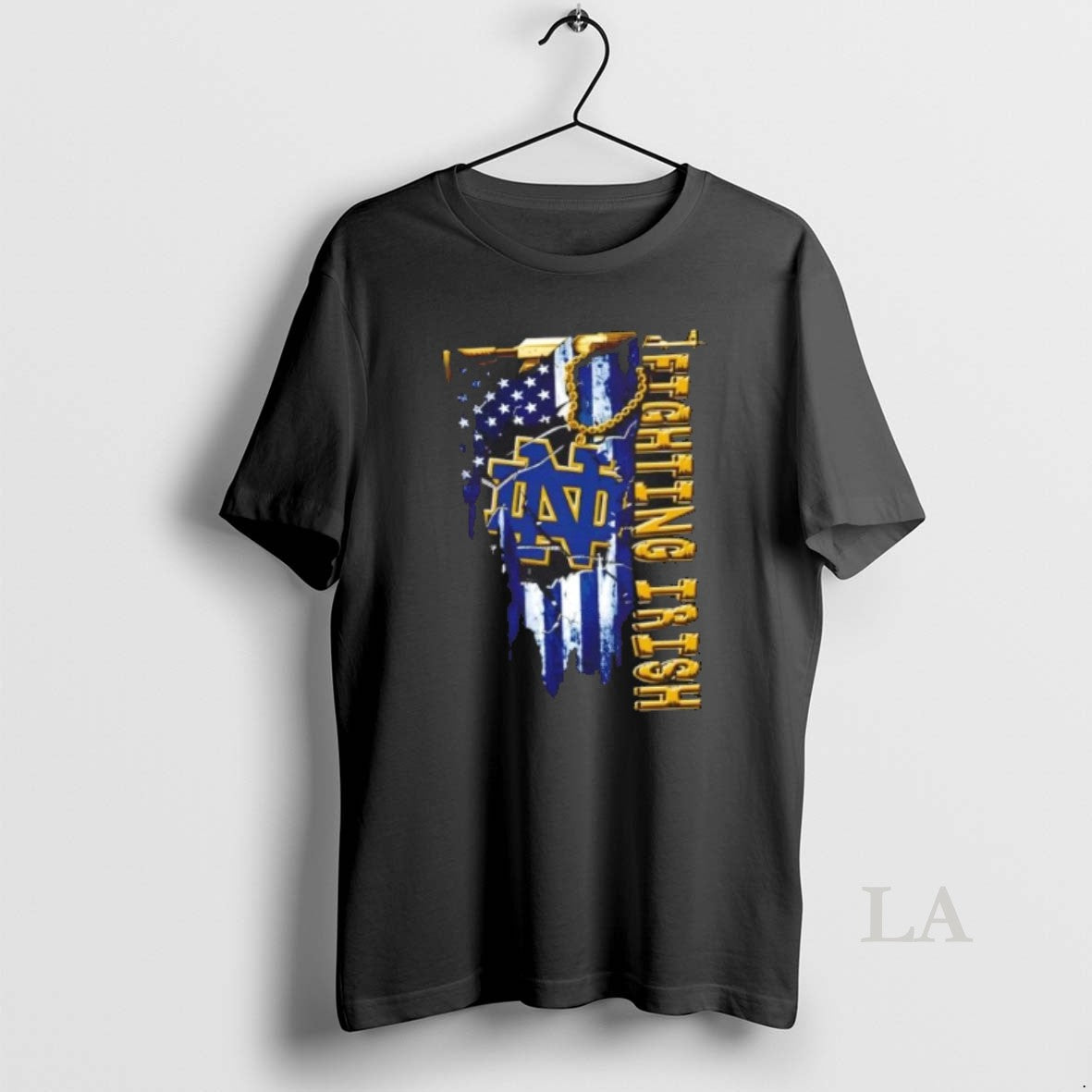Original Notre Dame Fighting Irish Football Battle Shattered Usa Flag Rip Design T-Shirts, Hoodie, Sweatshirt | PureTeeCo.com