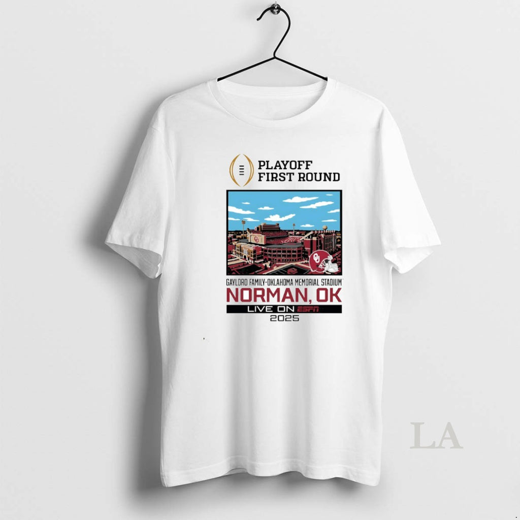 Original Oklahoma Sooners 2025 Cfp 1st Round Live From Gaylord Family Oklahoma Memorial Stadium Circle T-Shirts, Hoodie,...