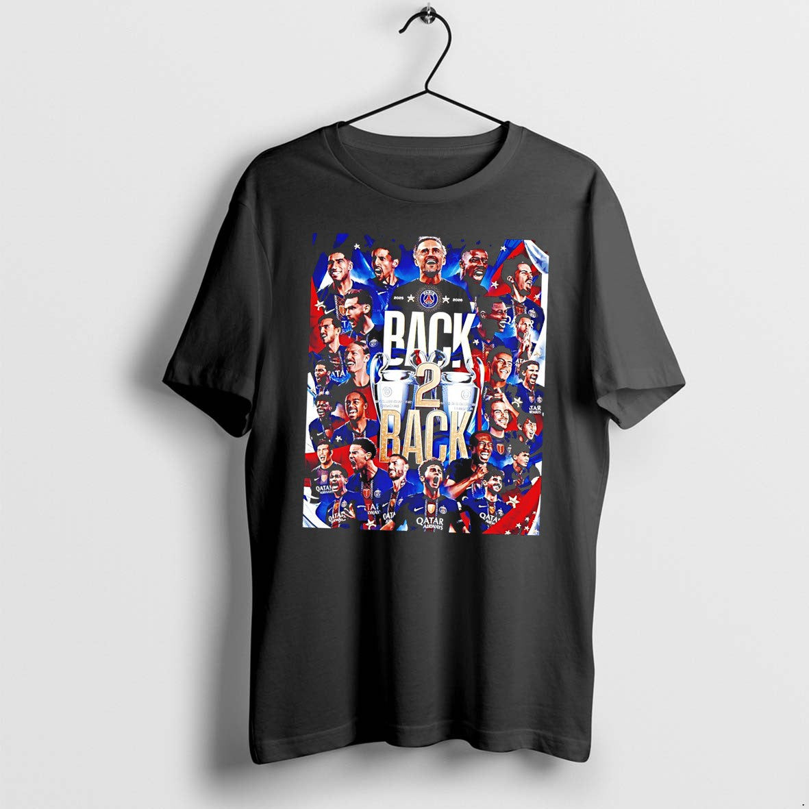 Original Paris Saint Germain Back 2 Back Champions League Champions 2025 26 Tee Tshirts