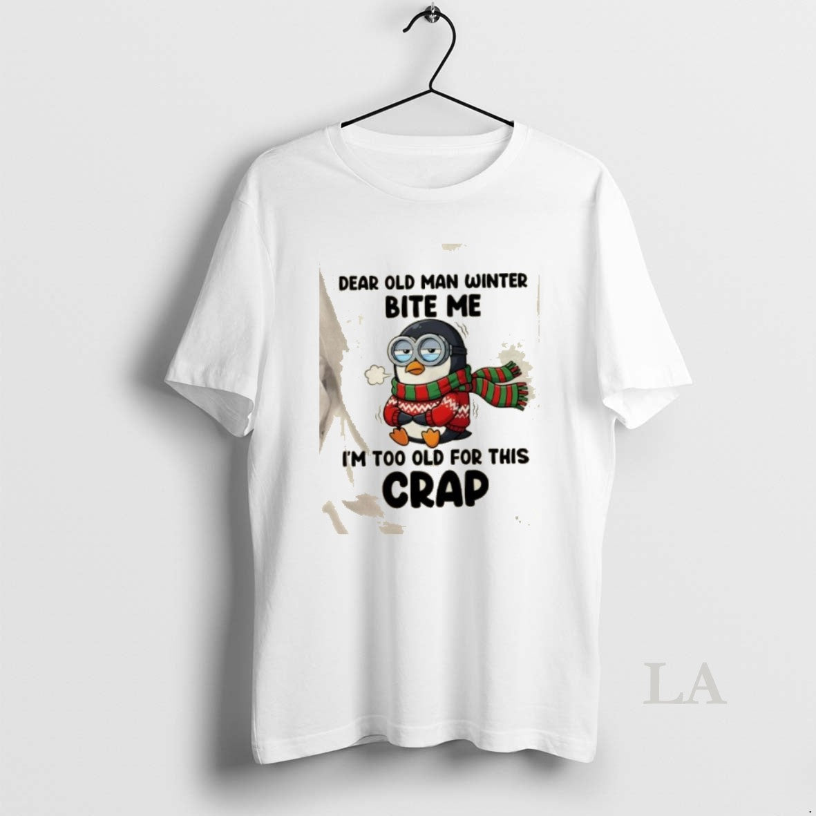 Original Penguin Dear Old Man Winter Bite Me Im Too Old For This Crap T-Shirts, Hoodie, Sweatshirt | PureTeeCo.com