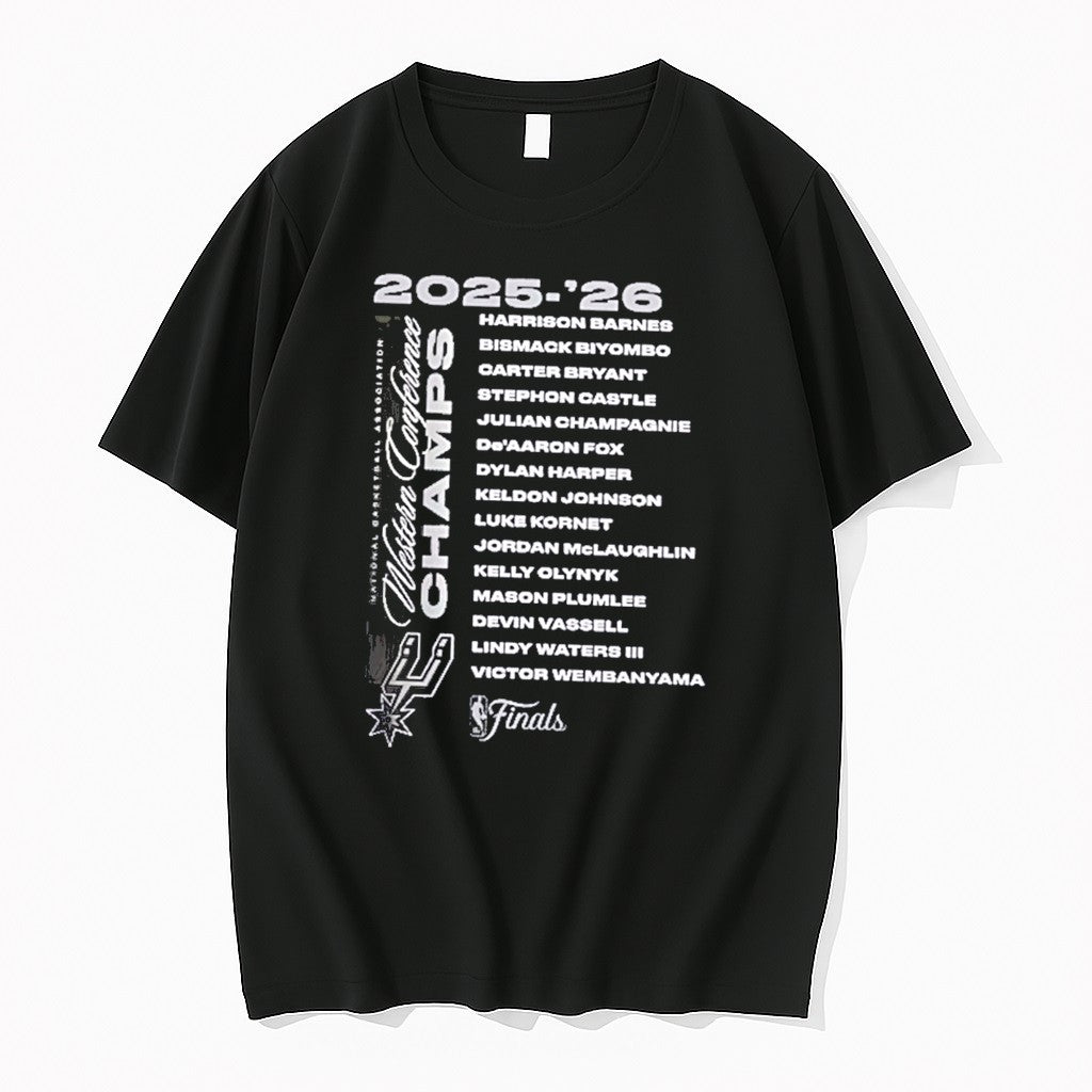 Original San Antonio Spurs 2026 Nba Western Conference Champions Roster Tee Tshirts