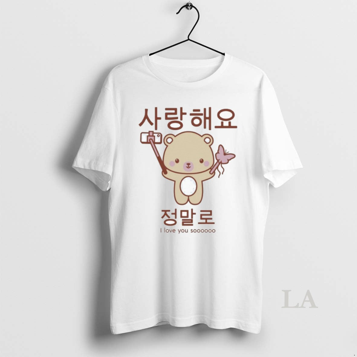 Original Saranghaeyo Bear Chambray I Love You So T-Shirts, Hoodie, Sweatshirt | PureTeeCo.com