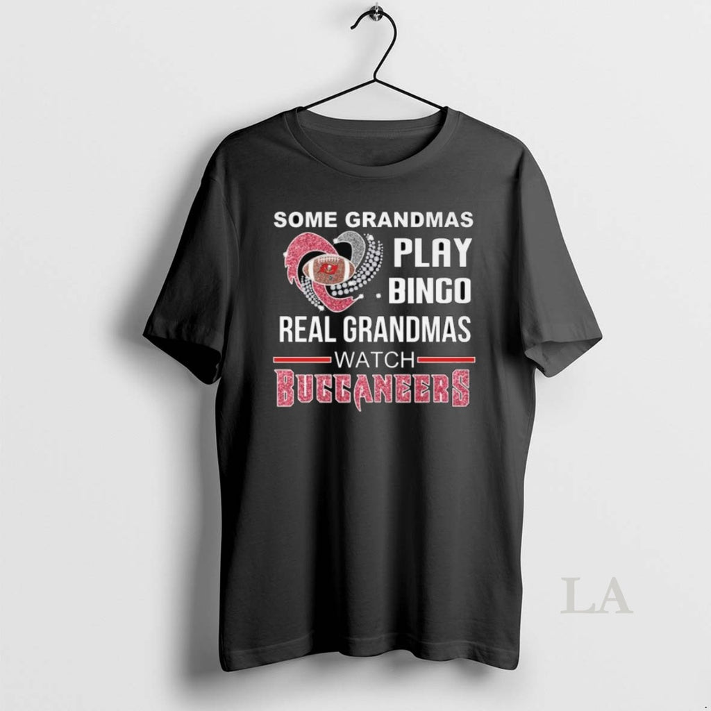 Original Some Grandmas Play Bingo Real Grandmas Watch Tampa Bay Buccaneers Diamond Heart Long Sleve